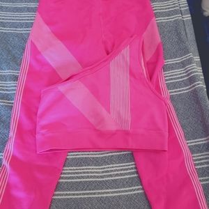 Fabletics neon pink high waisted set